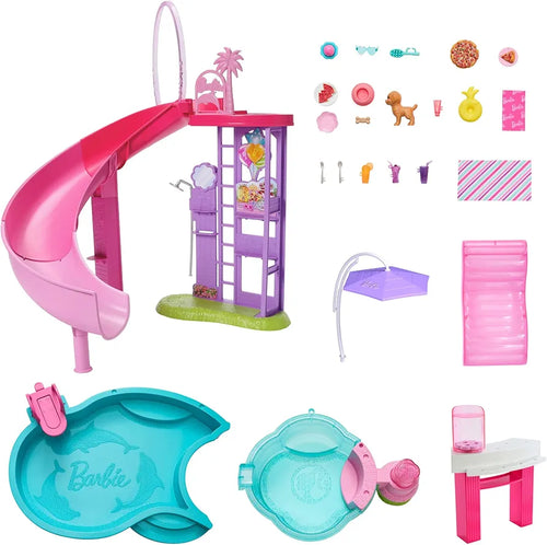 Barbie Dream Pool Playset with Slide and Hot Tub