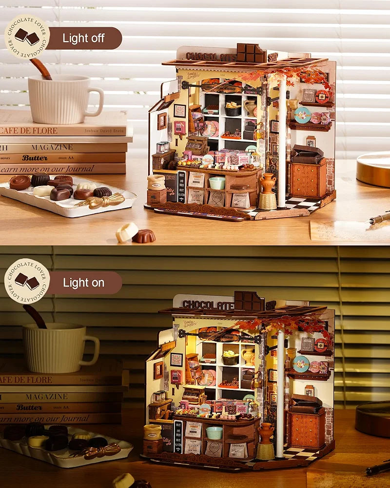 DIY Miniature Chocolate Shop 330-Piece 3D Model Kit