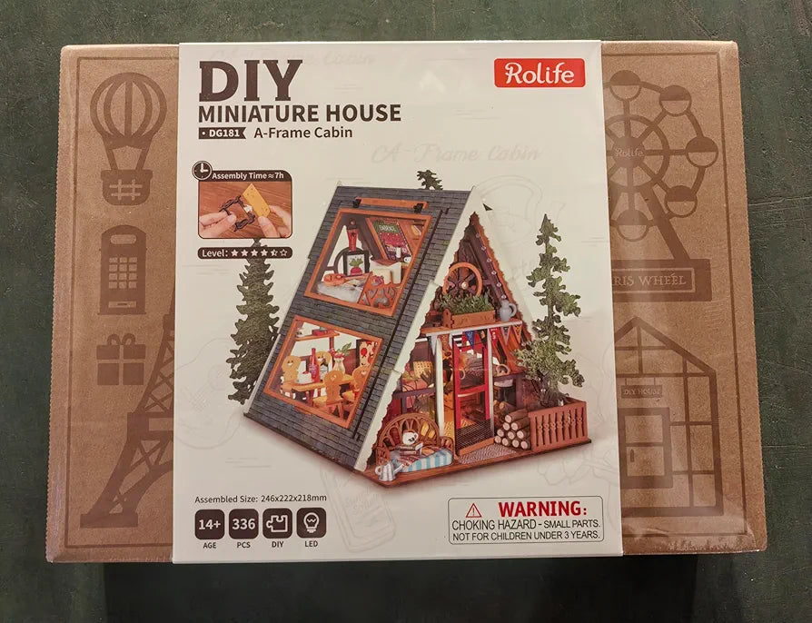 Rolife DIY A-Frame Cabin Miniature Wooden Model Kit