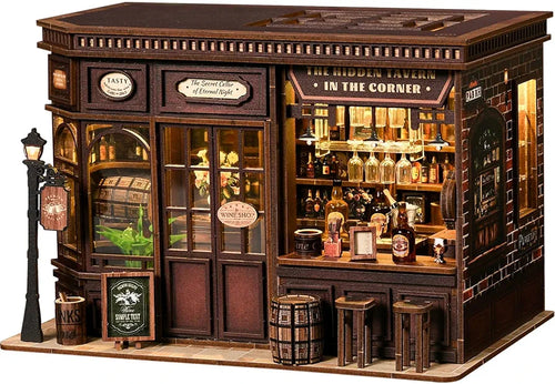 DIY Miniature Book Nook Kit with Sensor LED Light