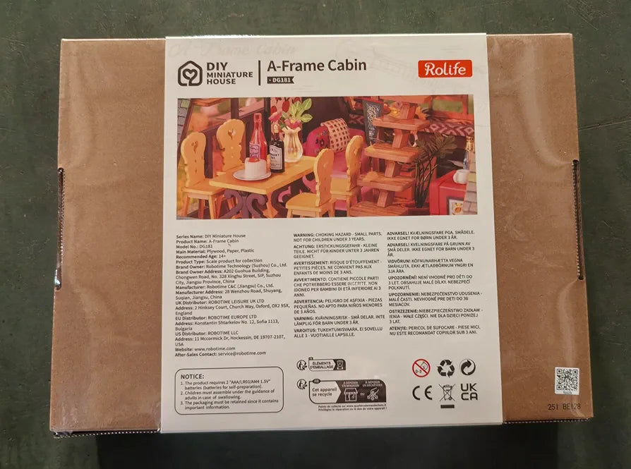 Rolife DIY A-Frame Cabin Miniature Wooden Model Kit