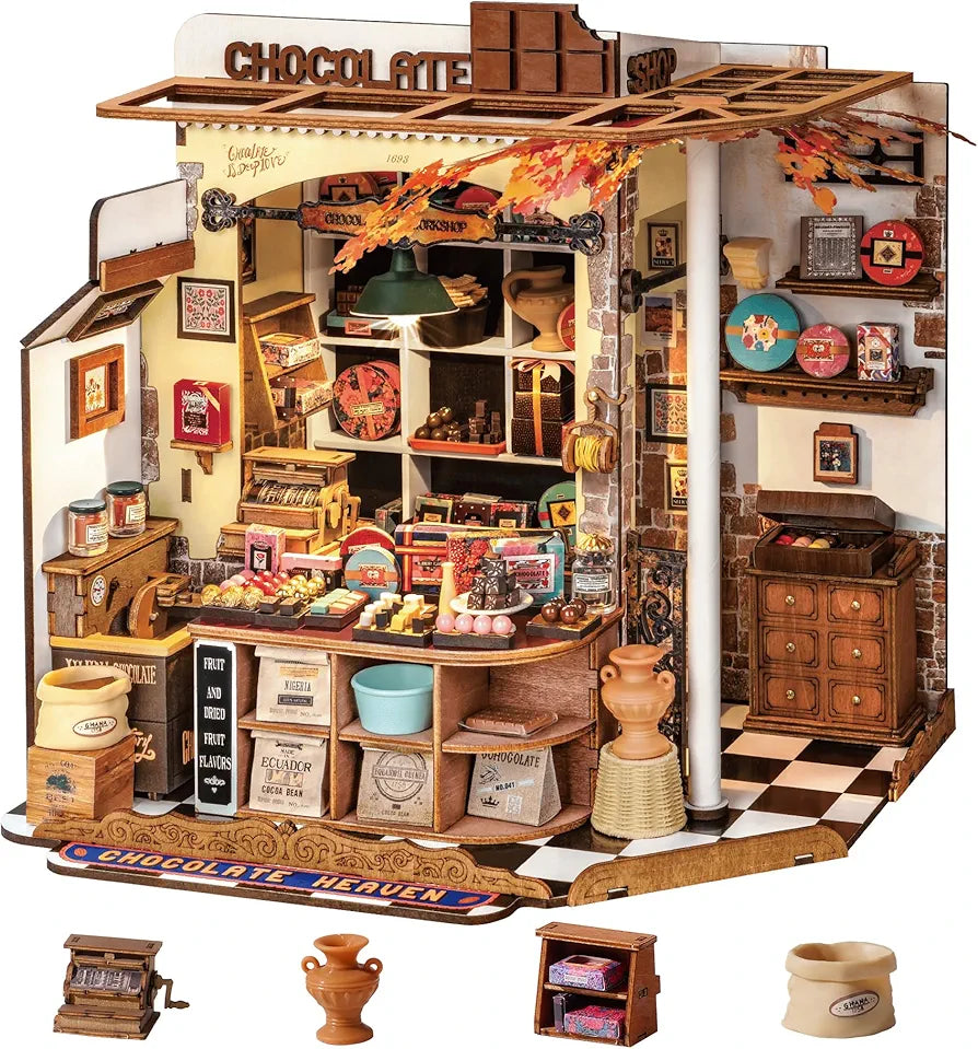 DIY Miniature Chocolate Shop 330-Piece 3D Model Kit