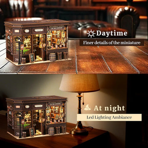 DIY Miniature Book Nook Kit with Sensor LED Light