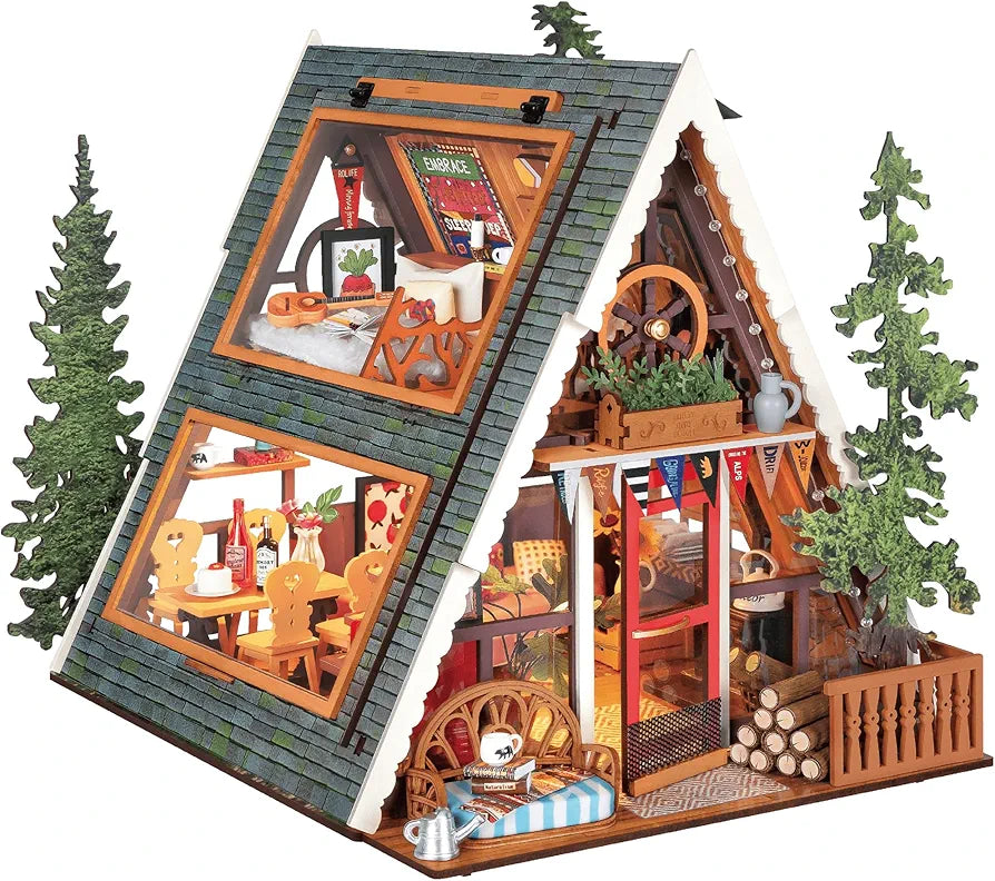 Rolife DIY A-Frame Cabin Miniature Wooden Model Kit